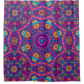 Mooi kleurrijk mandala naadloos patroon douchegordijn (Voorkant)