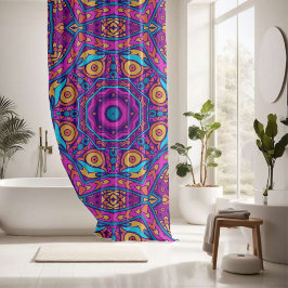 Mooi kleurrijk mandala naadloos patroon douchegordijn