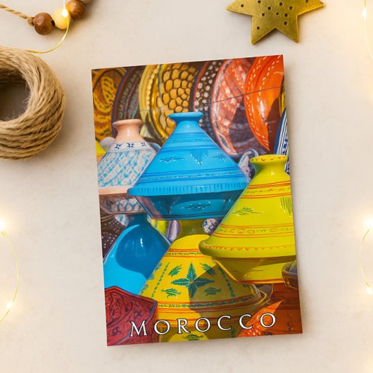 Mooi kleurrijk Marokkaans tajine eten Briefkaart