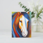 Mooi kleurrijk paard briefkaart (Staand voorkant)