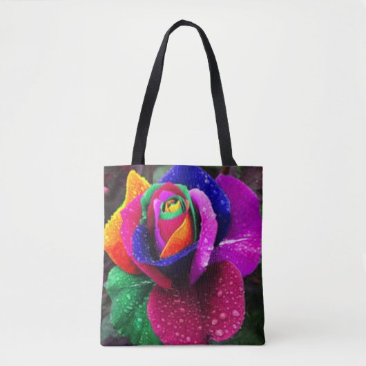 Mooi kleurrijk regenboogRoos Tote Bag (Voorkant)