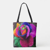 Mooi kleurrijk regenboogRoos Tote Bag (Achterkant)