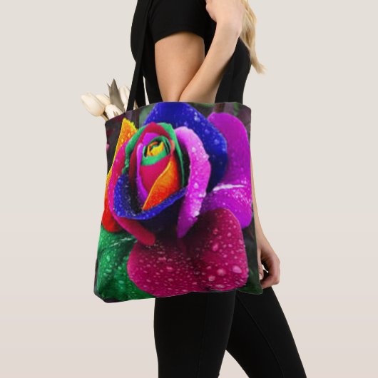 Mooi kleurrijk regenboogRoos Tote Bag (Dichtbij)