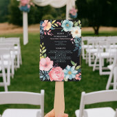 Mooi kleurrijk Waterverf bruiloft programma Handwaaier