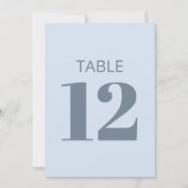 Mooi Koel Zachte Lichtblauwe Moderne Tafel Nummer  Kaart (Voorkant)