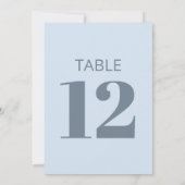 Mooi Koel Zachte Lichtblauwe Moderne Tafel Nummer  Kaart (Achterkant)