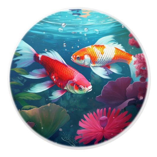 Mooi Koi Keramische Knop (Voorkant)