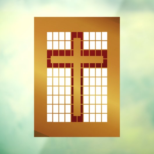 Mooi koperen "look" Cross Raamsticker (Vel 3)