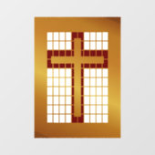 Mooi koperen "look" Cross Raamsticker (Vel)