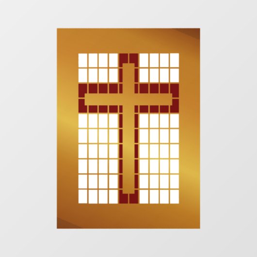 Mooi koperen "look" Cross Raamsticker (Vel)