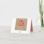 Mooi koraal bruin hart dank u kaart (Achterkant)