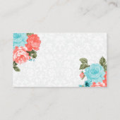 Mooi koraal en turkooizen bloemen informatiekaartje (Achterkant)