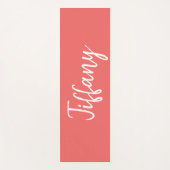 Mooi koraal en wit yogamat (Voorkant)