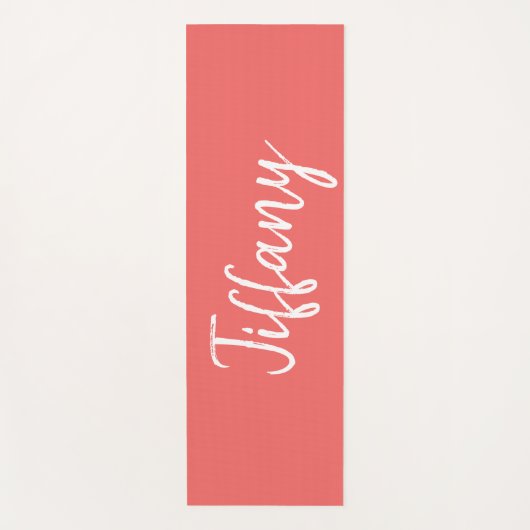 Mooi koraal en wit yogamat (Voorkant)