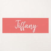 Mooi koraal en wit yogamat (Voorkant (horizontaal))