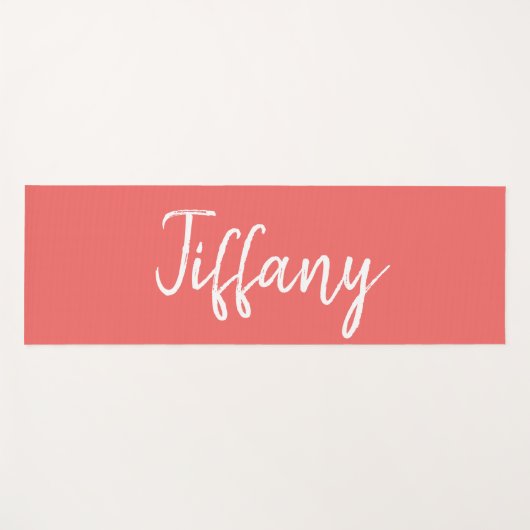 Mooi koraal en wit yogamat (Voorkant (horizontaal))