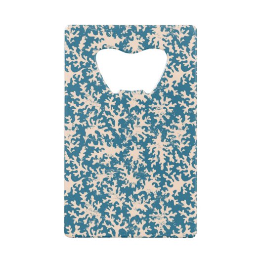 Mooi koraalpatroon creditkaart flessenopener (Voorkant)