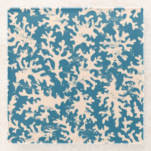 Mooi koraalpatroon glazen onderzetter