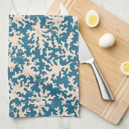 Mooi koraalpatroon theedoek (Quarter Fold)