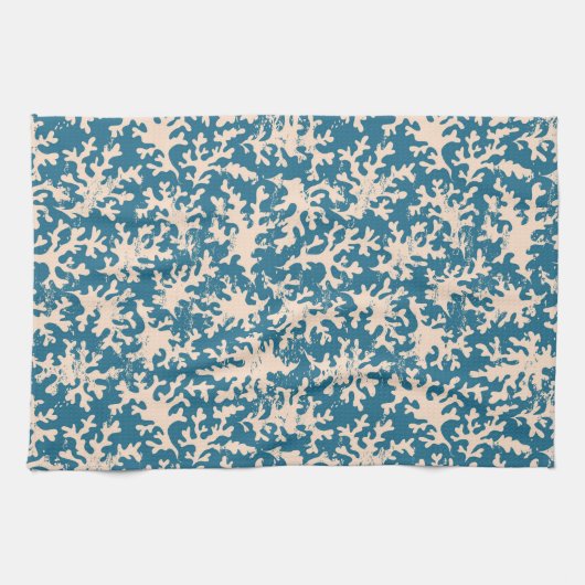 Mooi koraalpatroon theedoek (Horizontaal)