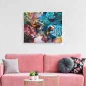 Mooi koraalrif met vis canvas afdruk (Insitu (Woonkamer))