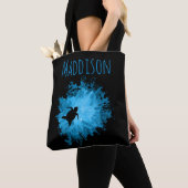 Mooi koraalrif schildpad zwart blauw tote bag (Dichtbij)