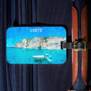 Mooi Kreta Griekenland Ocean Painting Bagagelabel
