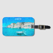Mooi Kreta Griekenland Ocean Painting Bagagelabel (Voorkant (horizontaal))