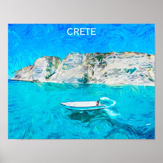 Mooi Kreta Griekenland Ocean Painting Poster (Voorkant)