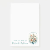 Mooi kruis met paaslelies gepersonaliseerd post-it® notes (Voorkant)