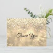 Mooi kunstmarmer goud namaak glitters bedankkaart (Staand voorkant)