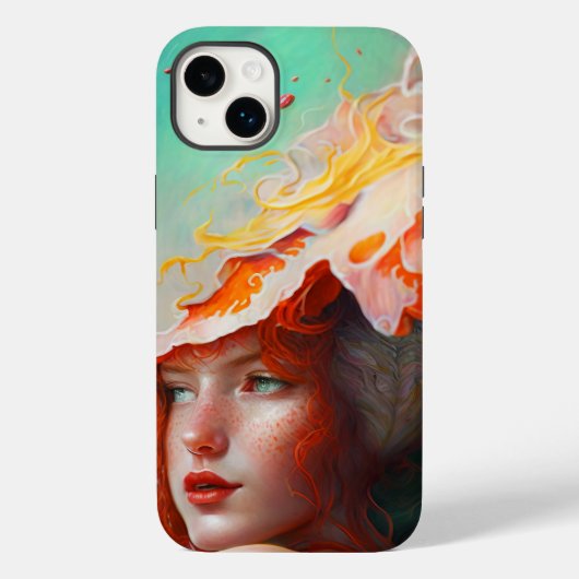 Mooi kunstzinnig Abstract meisje met rode gehaaste Case-Mate iPhone Case (Achterkant)