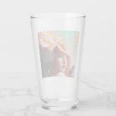 Mooi kunstzinnig Abstract meisje met rode gehaaste Glas (Achterkant)