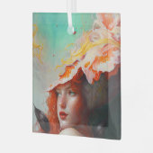 Mooi kunstzinnig Abstract meisje met rode gehaaste Glas Ornament (Voorkant links)