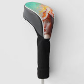 Mooi kunstzinnig Abstract meisje met rode gehaaste Golfheadcover (Schuin)