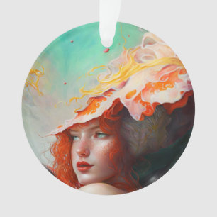 Mooi kunstzinnig Abstract meisje met rode gehaaste Ornament