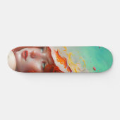 Mooi kunstzinnig Abstract meisje met rode gehaaste Persoonlijk Skateboard (Horizontaal)