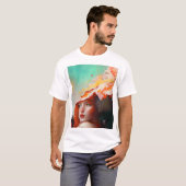Mooi kunstzinnig Abstract meisje met rode gehaaste T-shirt (Voorkant volledig)