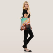 Mooi kunstzinnig Abstract meisje met rode gehaaste Tote Bag (Op model)