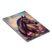 Mooi Kwartier Paard met bloemen Naam Notitieboek (Rechterzijde)