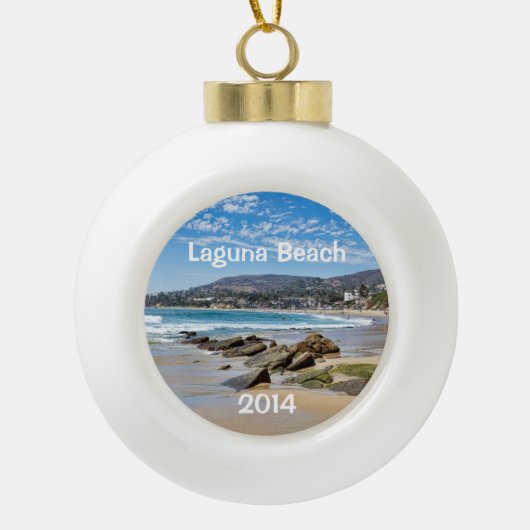 Mooi Laguna Beach Keramische Bal Ornament (Voorkant)