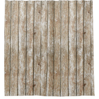 Mooi land Shabby Chic Rustic Wood Douchegordijn
