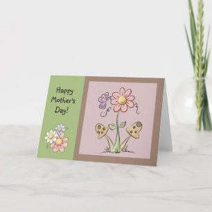 Mooi landelijk volk bloemen Moederdag kaart