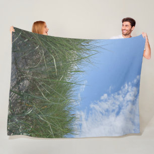 mooi, landschap, duinen, gras, hemel, zomer, fleece deken