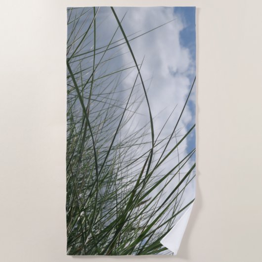 mooi, landschap, duinen, gras, hemel, zomer, strandlaken (Voorkant)