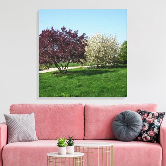 Mooi landschap en bomen canvas afdruk (Insitu (Woonkamer))