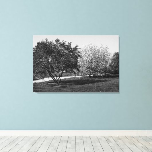 Mooi landschap en bomen canvas afdruk (Insitu (Houten vloer))