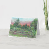 Mooi landschap Kunst Trees roze Dank je Kaart (Voorkant)