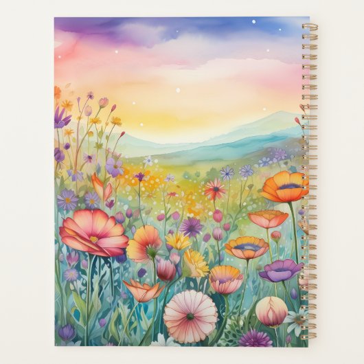 Mooi landschap met bloemen planner (Achterkant)
