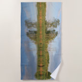 mooi, landschap, reflectie, water, rivier, strandlaken (Voorkant)